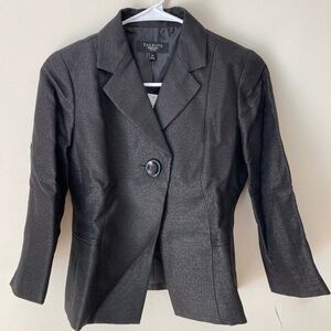 Talbots Mini Dotted Black Blazer Size 0P